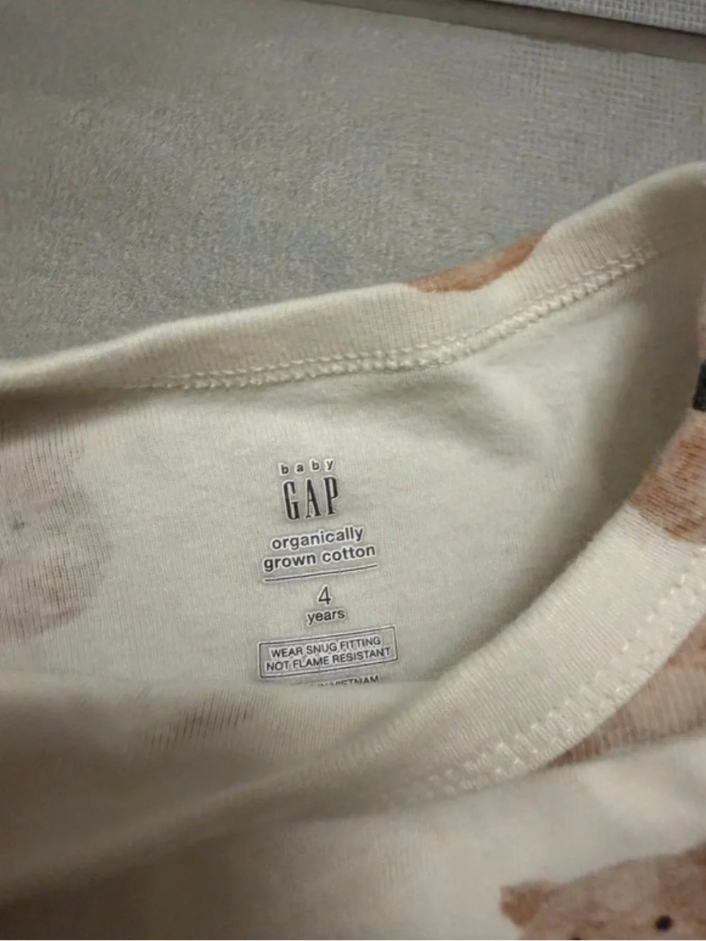 BabyGap organic cotton teddy bear pajamas size 4T